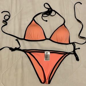H&M Coral/Orange Triangle Bikini
